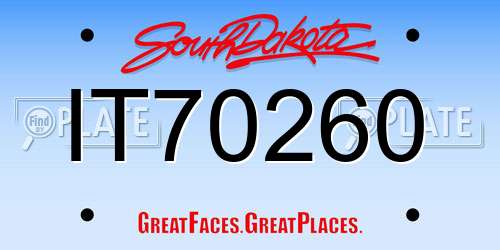 IT70260 South Dakota License Plate