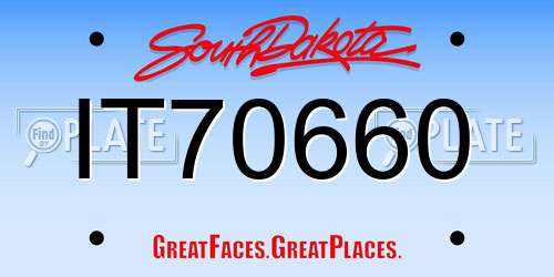 IT70660 South Dakota License Plate