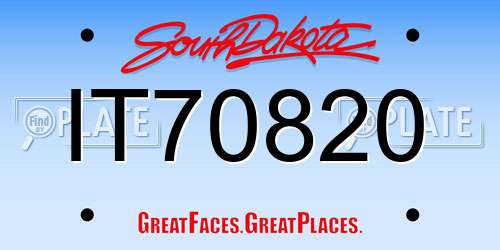 IT70820 South Dakota License Plate