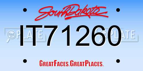 IT71260 South Dakota License Plate