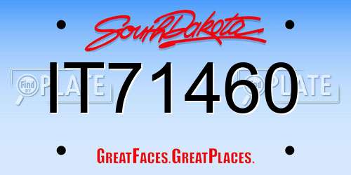 IT71460 South Dakota License Plate