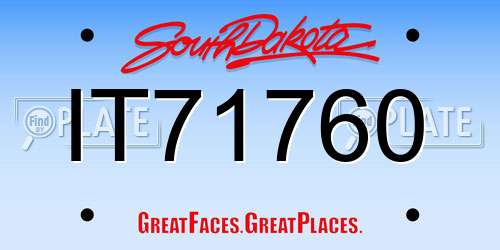 IT71760 South Dakota License Plate