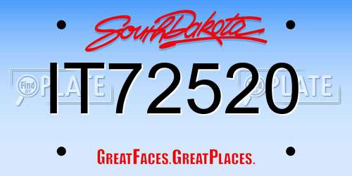 IT72520 South Dakota License Plate