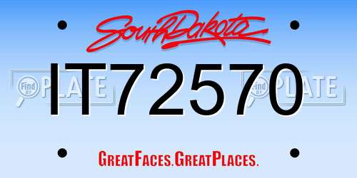 IT72570 South Dakota License Plate