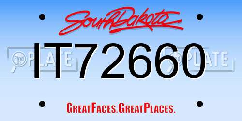 IT72660 South Dakota License Plate