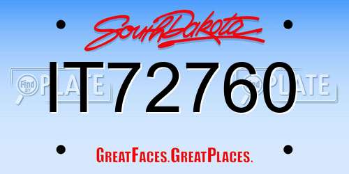 IT72760 South Dakota License Plate