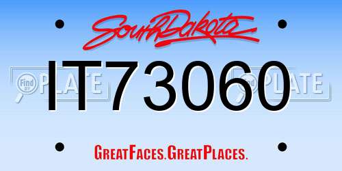 IT73060 South Dakota License Plate