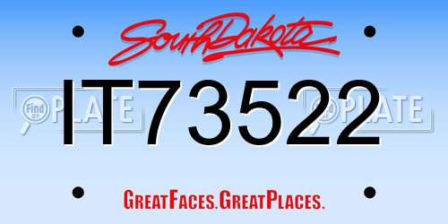 IT73522 South Dakota License Plate