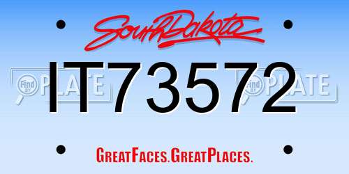 IT73572 South Dakota License Plate