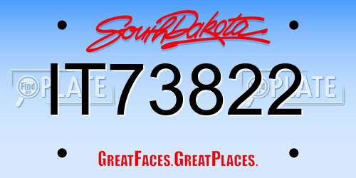 IT73822 South Dakota License Plate