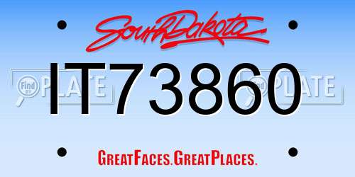 IT73860 South Dakota License Plate