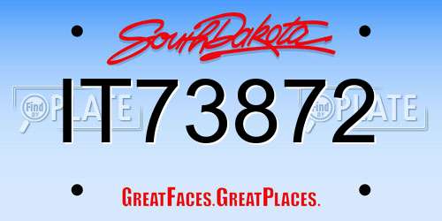 IT73872 South Dakota License Plate