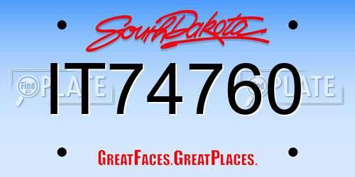 IT74760 South Dakota License Plate