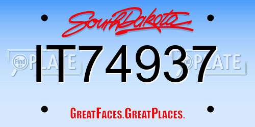 IT74937 South Dakota License Plate