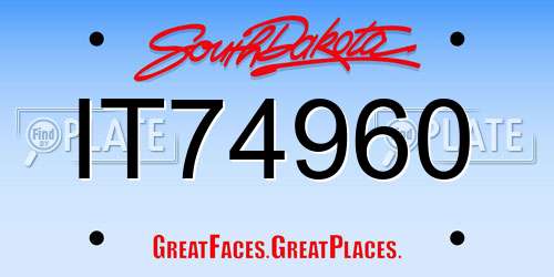 IT74960 South Dakota License Plate
