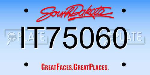 IT75060 South Dakota License Plate