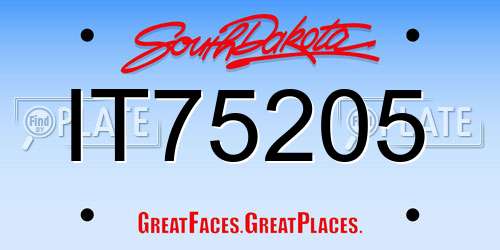 IT75205 South Dakota License Plate