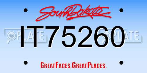 IT75260 South Dakota License Plate