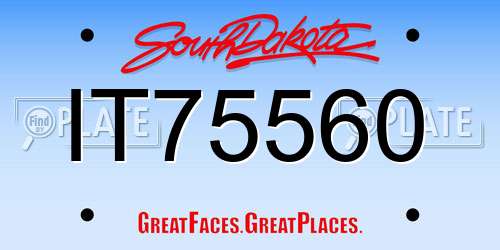 IT75560 South Dakota License Plate