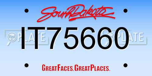 IT75660 South Dakota License Plate