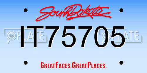 IT75705 South Dakota License Plate