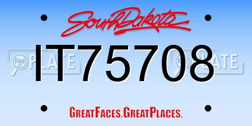 IT75708 South Dakota License Plate