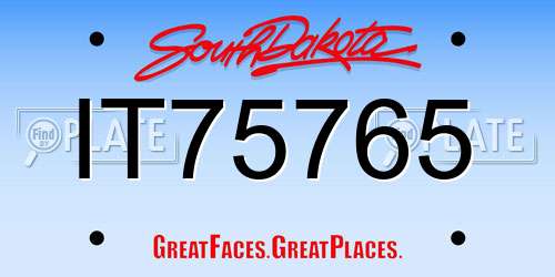 IT75765 South Dakota License Plate