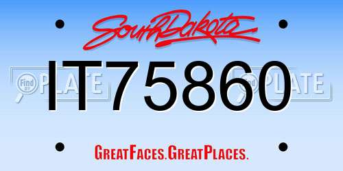 IT75860 South Dakota License Plate