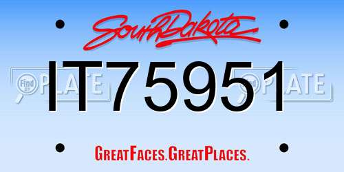 IT75951 South Dakota License Plate