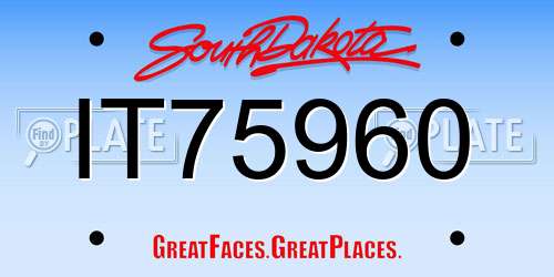IT75960 South Dakota License Plate
