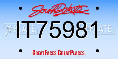 IT75981 South Dakota License Plate