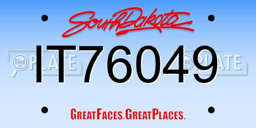 IT76049 South Dakota License Plate