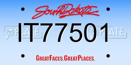 IT77501 South Dakota License Plate