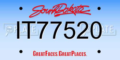IT77520 South Dakota License Plate