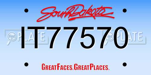 IT77570 South Dakota License Plate