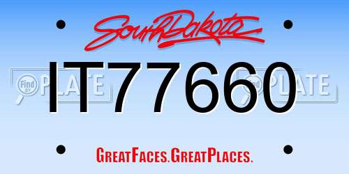 IT77660 South Dakota License Plate