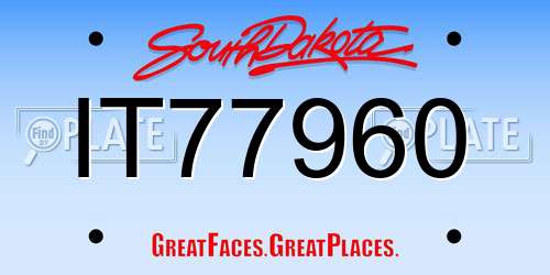 IT77960 South Dakota License Plate