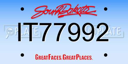 IT77992 South Dakota License Plate