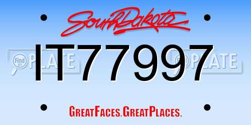 IT77997 South Dakota License Plate