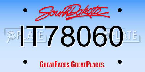 IT78060 South Dakota License Plate