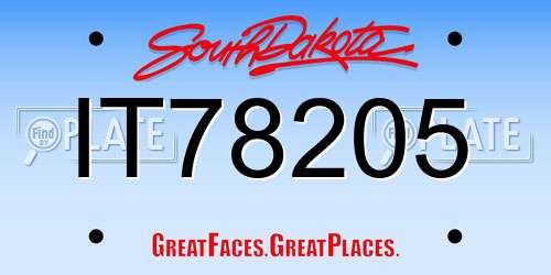 IT78205 South Dakota License Plate