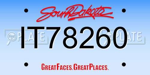 IT78260 South Dakota License Plate