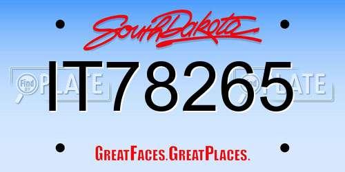 IT78265 South Dakota License Plate