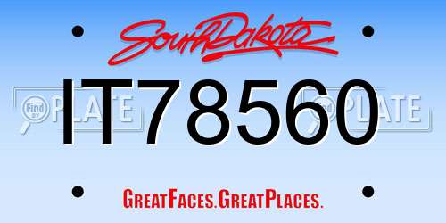IT78560 South Dakota License Plate