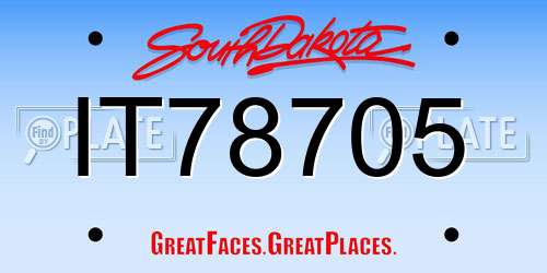 IT78705 South Dakota License Plate