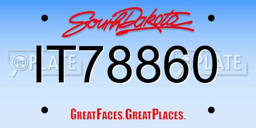 IT78860 South Dakota License Plate