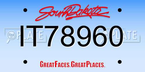 IT78960 South Dakota License Plate