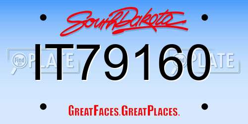 IT79160 South Dakota License Plate