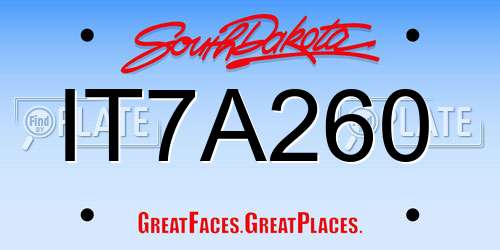 IT7A260 South Dakota License Plate