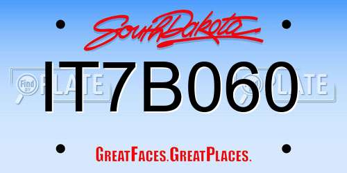 IT7B060 South Dakota License Plate